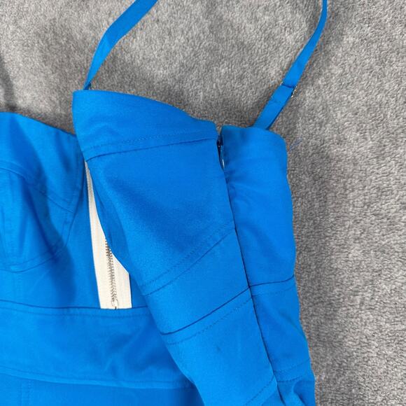 Walter by Walter Baker Blue Tiered Ruffle Mini Dress Size X-Small Bodice Top New - Picture 6 of 12